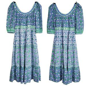 Gretchen Scott Designs Blue and Green Maxi Dress
